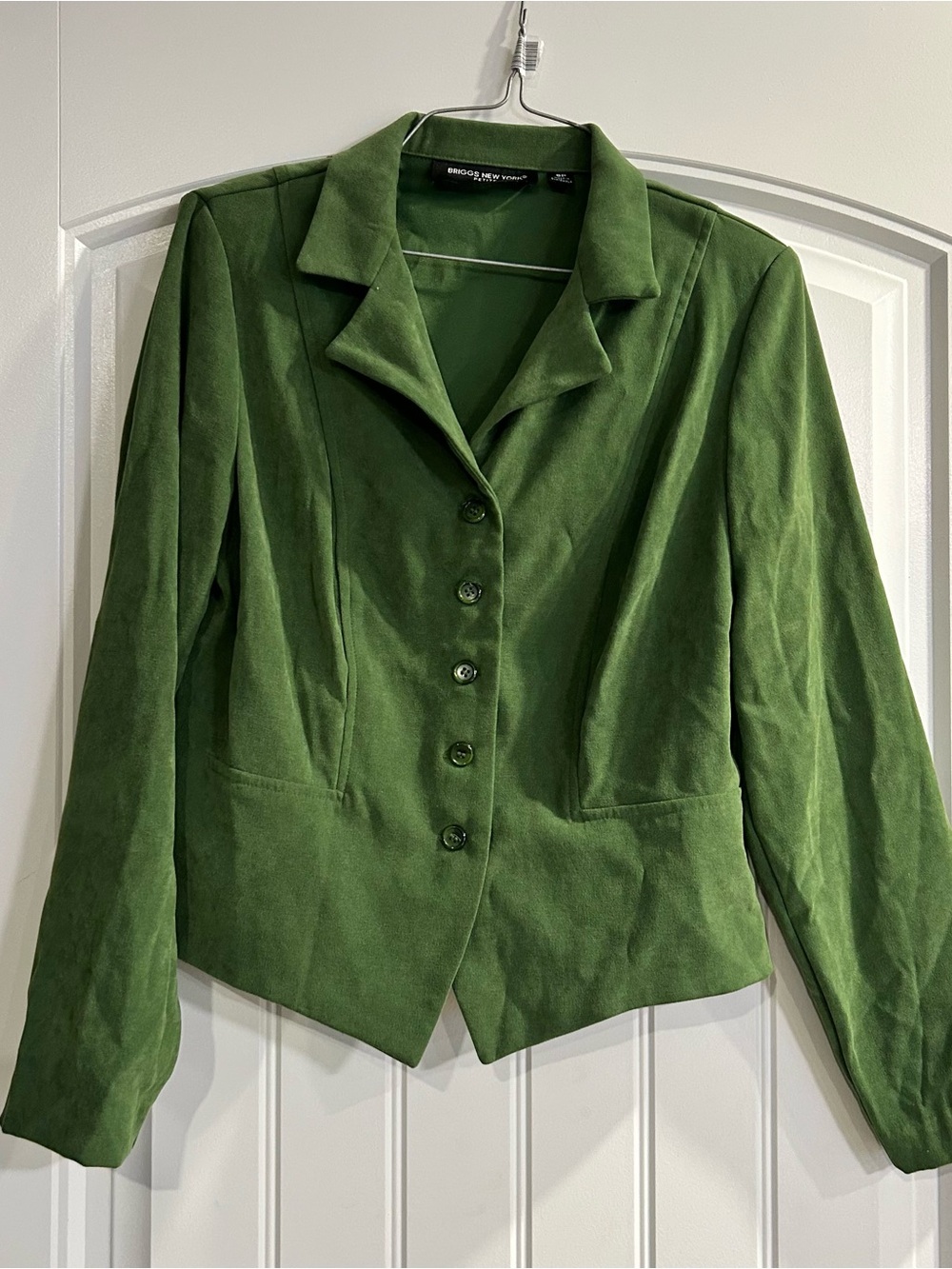 Briggs New York Olive Green Tailored Button Blazer